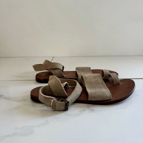 Free People Torrance Suede Ankle Strap Flat Sandals - Picture 4 of 6